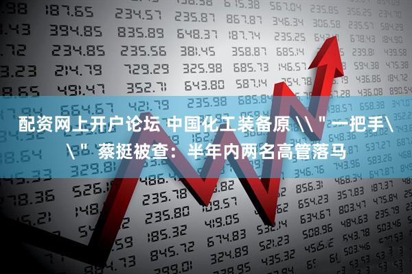 配资网上开户论坛 中国化工装备原 \＂一把手\＂ 蔡挺被查：半年内两名高管落马